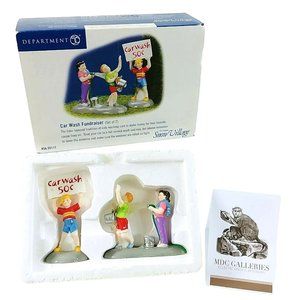 Dept 56 Original Snow Village Collection "Car Wash Fundraiser" Orig Box 2 Piece
